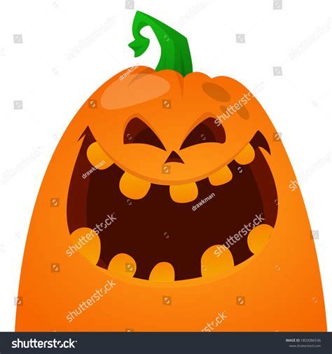 Halloween Scarecrow Pumpkin Head Cartoon Pumpkin Stock Vector Royalty