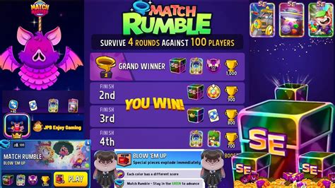 Match Rumble 100 Player Blow Em Up Rainbow Match Masters YouTube