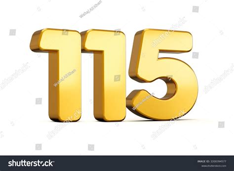 Gold Number 115 One Hundred Fifteen Stock Illustration 2200394577