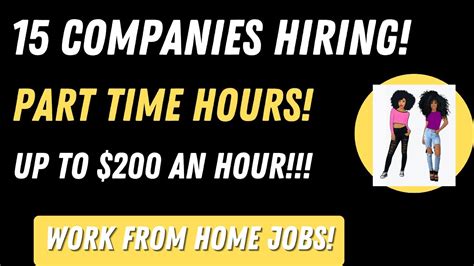 15 High Paying Part Time Work From Home Jobs Up To 79 An Hour Youtube