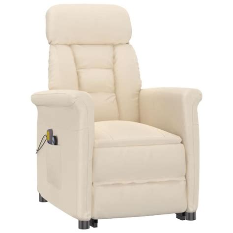 Zerodis Fauteuil inclinable de massage électrique Beige Microfibre