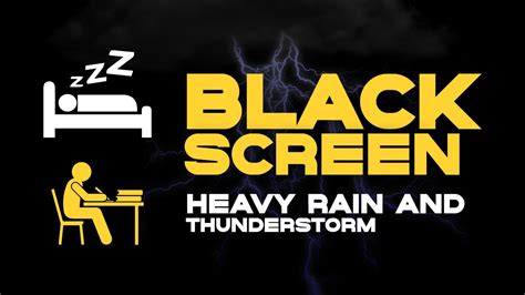 🖤black Screen 10 Hours Rain And Thunder Rain Sounds For Sleeping