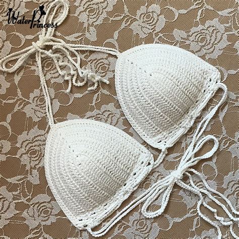 2020 New White Bikinis Handmade Crochet Bikini Set Sexy Women Swimwea Female Summer Swimsuit