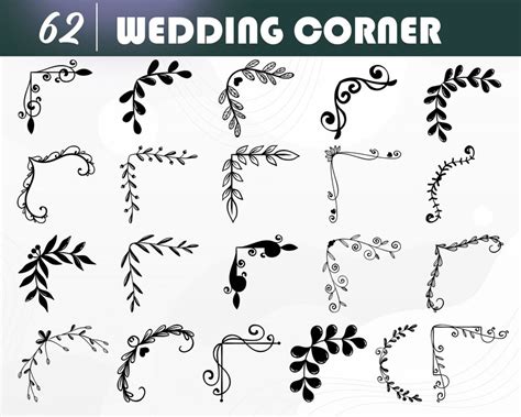 Wedding Corner Svg Corner Svg Heart Corner Svg Corner Clipart Leaf Corner Svg Corner