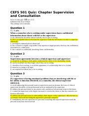 CEFS 501 Quiz Chapter Supervision And Consultation Docx CEFS 501