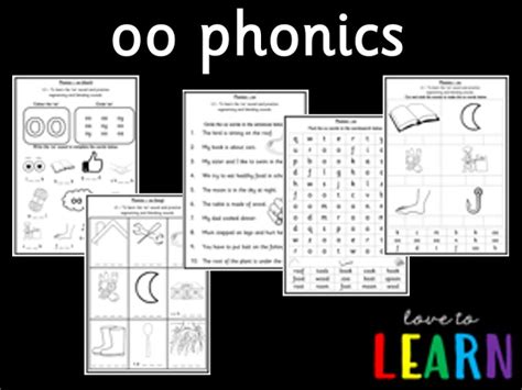 Oo Phonics Worksheets Short Oo And Long Oo Teaching Resources