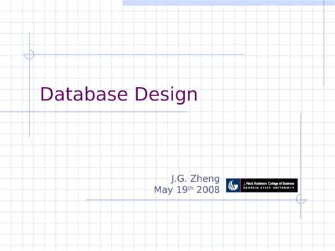 Ppt Database Design J G Zheng May Th Overview Entity