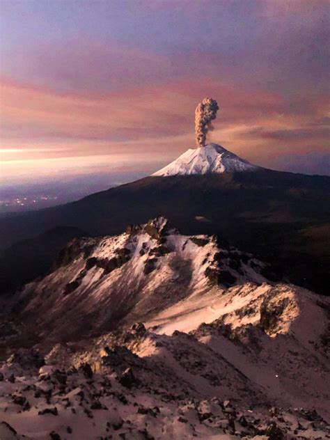 Volcanic Activity At Mexicos Popocatepetl Volcano As Seen From The