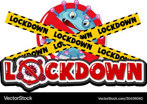 Coronavirus Poster Design With Word Lockdown On Vector Image