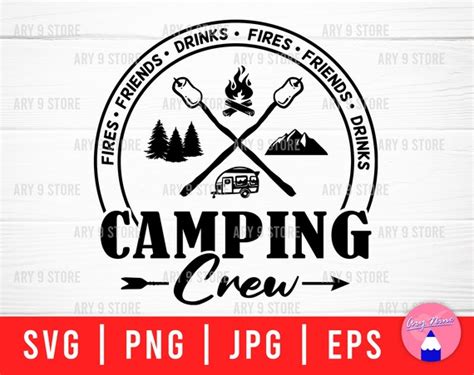 Camping Crew Svg Png Eps Files Happy Camper Svg Files Etsy