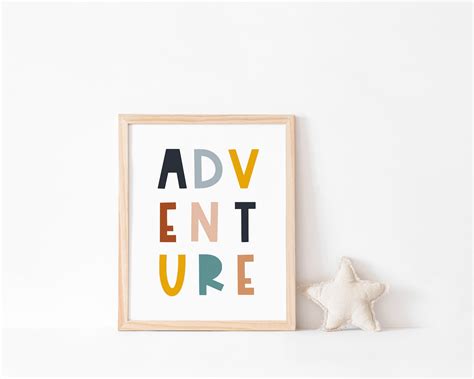 ADVENTURE Printable Art Adventure Wall Art Kids Quotes | Etsy