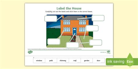 Label The House Cut And Stick Activity Sheet Teacher Made