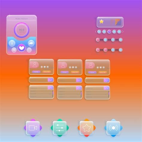 Premium Vector Free Vector Gradient Glassmorphism Elements Set