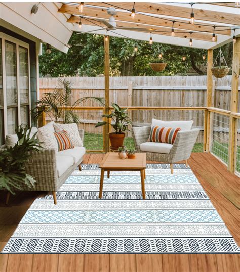 BalajeesUSA Outdoor rugs Plastic straw patio rugs-9 by 12 feet. Grey ...