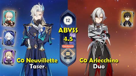 C0 Neuvillette Taser C0 Arlecchino Duo Spiral Abyss 4 5 Floor 12