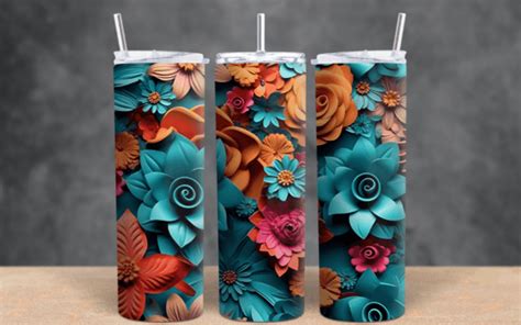 102 3d Daisies Tumbler Wrap Designs Graphics