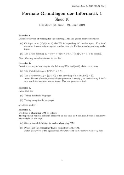 Sheet 10 en Lernmaterial für Klausur des Moduls Materialien