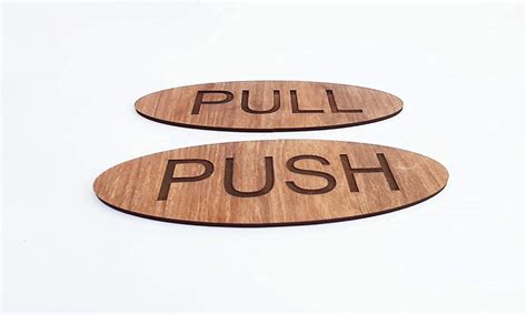 Wooden Push Pull Stickers For Glass Door Sign Push Pull Door Etsy