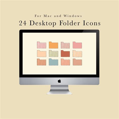 24 Desktop Folder Icons,minimalist Desktop Folder Icons,macbook Folder ...