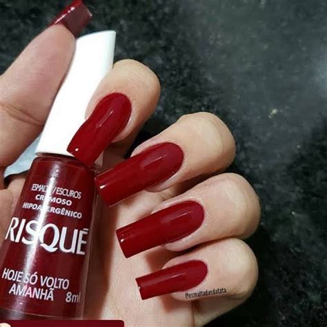 Esmalte Risqué Cor Vermelho Hoje Só Volto Amanhã Shopee Brasil