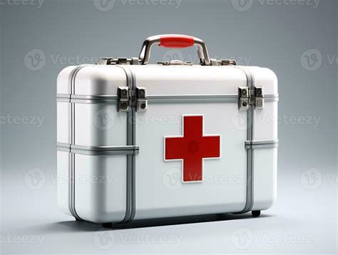 First Aid Medkit White Background Copy Space Ai Generative 30601480