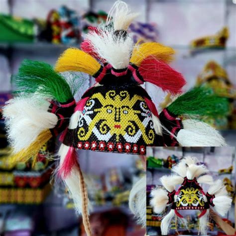 Jual Bluko Topi Bulu Hiasan Kepala Dayak Kalimantan Pria Dewasa