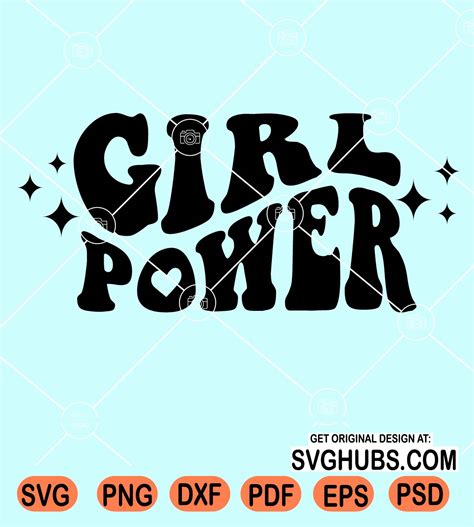 Girl Power Wavy Letters Svg Wavy Text Svg Retro Svg Girl Power Svg