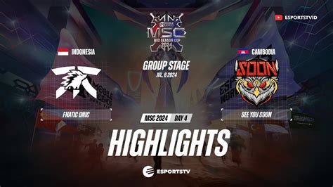 Fnatic Onic Vs See You Soon Highlights Msc Sys Vs Fnoc Esportstv