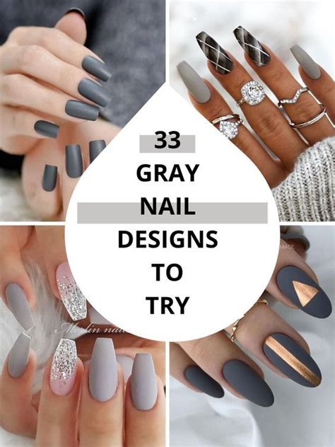 33 Gray Nail Designs Youll Love Ray Amaari Grey Nail Designs