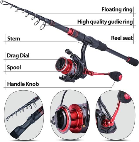 Fishing Rod & Reel Combo - Ultra Light 36T Carbon Fiber Telescopic 69ft ...