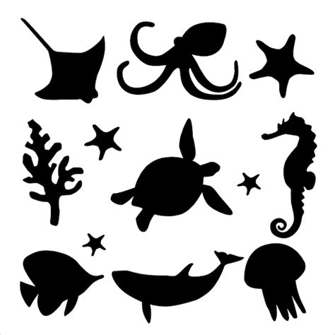 Ocean Animals Silhouette Images - Free Download on Freepik