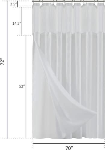 Dainty Home Waffle Weave Complete Shower Curtain With Detachable Fabric