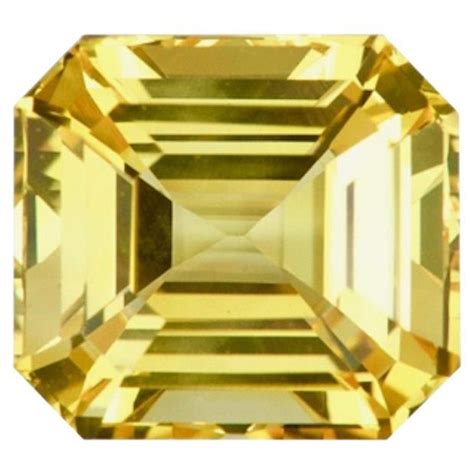 Saphir Jaune Vif Taille Meraude Carats Pierre Pr Cieuse Non