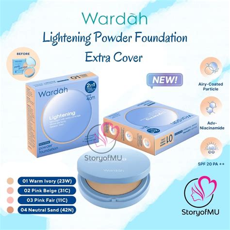 Jual WARDAH Lightening Powder Foundation Extra Cover 10gr Full Refill