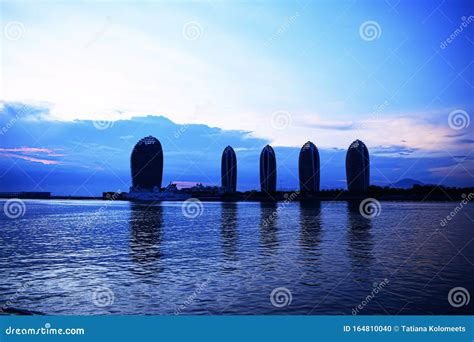 Phoenix Island China Sanya Hainan Island In The Evening Stock Photo