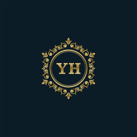 Logotipo De Letra Yh Con Plantilla De Oro De Lujo Plantilla De Vector De Logotipo De Elegancia