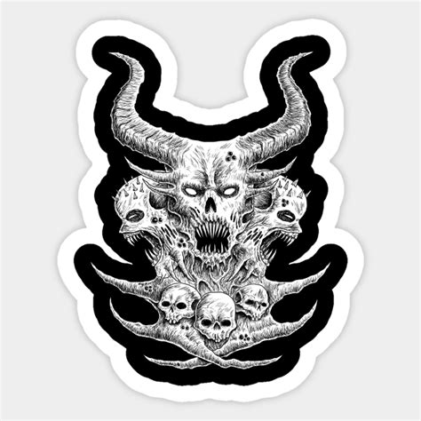 Horned Devil Skull Skeleton Sticker Teepublic