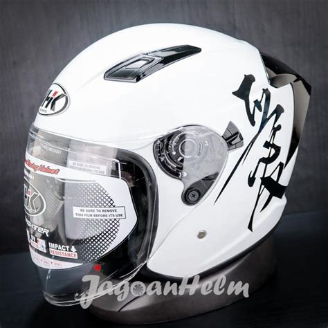 Jual Nhk Helm R Max Kanji White Black Double Visor Shopee