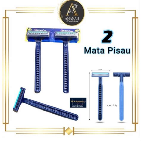 Jual Alat Cukur Pisau Cukur Cukuran Kumis Jenggot 2 Mata Silet Biru