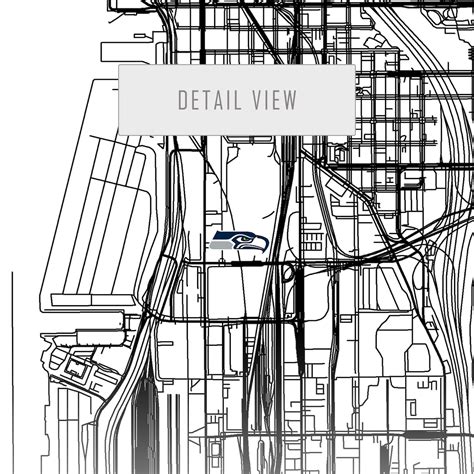 City Map Of Seattle Lumen Field Stadium Seattle Seahawks Etsy