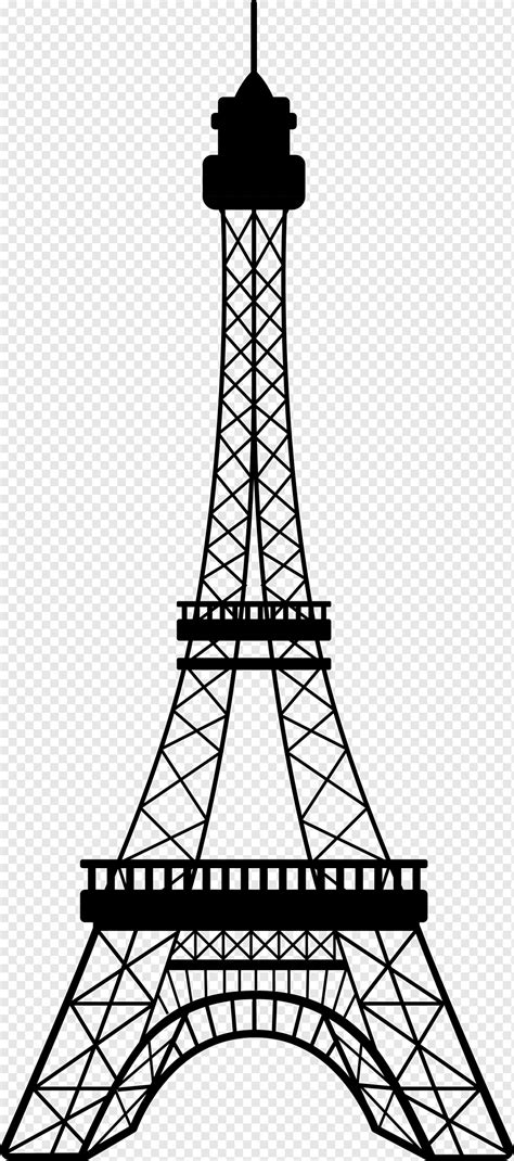 Eiffel Tower Black And White Outline