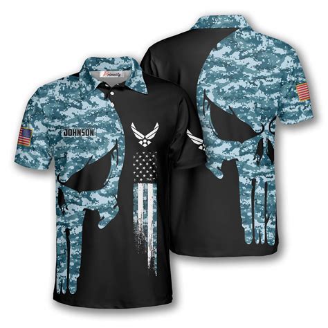 Skull Camouflage Custom Us Air Force Veteran Shirts For Men Primesty