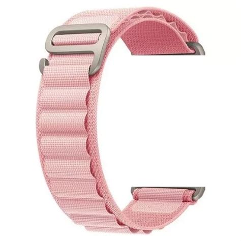 Pulseira Compatível Apple Watch Nylon Loop Alpina Cor Rosa 42 Ao