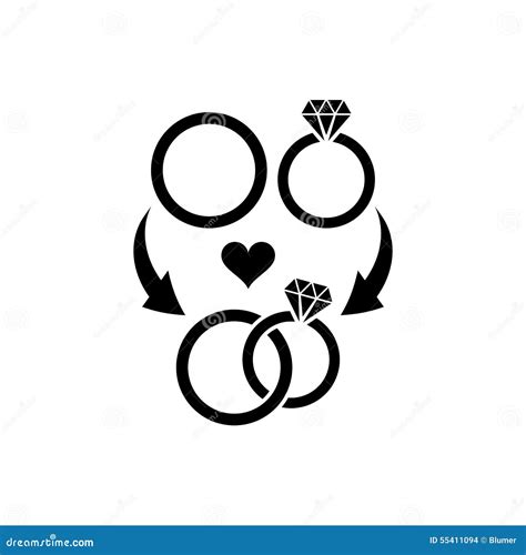 Wedding rings symbol stock vector. Illustration of circle - 55411094