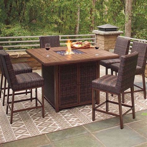 Denver 7 Piece Outdoor Firepit Table Set Babettes Furniture And Home