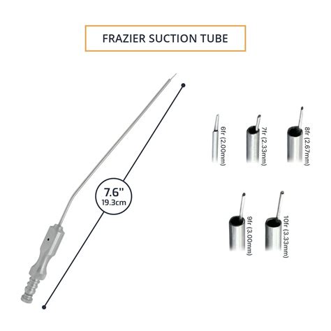 5 Frazier Suction Tubes Set 6 7 8 9 And 10fr Surgical Mart