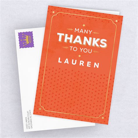 Personalized Many Thanks To You Thank You Card Greeting Cards Hallmark