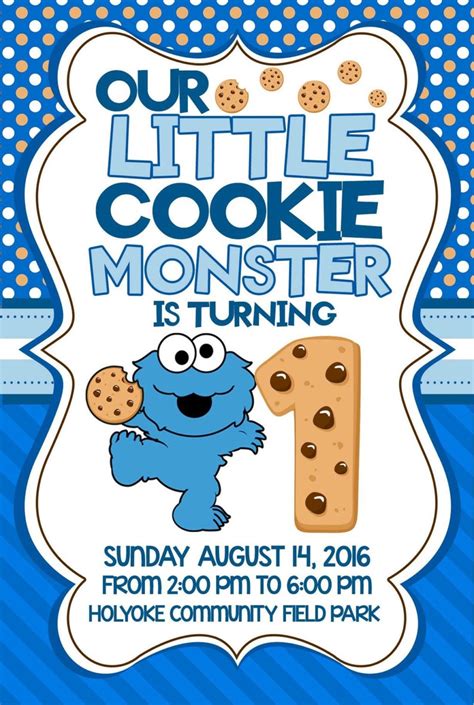 Cookie Monster birthday invitations | Etsy