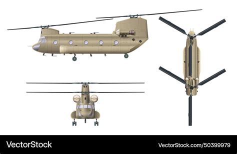 Military transport helicopter isolated 3d drawing Vector Image