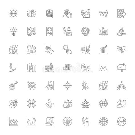 Motivation Linear Icons Signs Symbols Vector Line Illustration Set